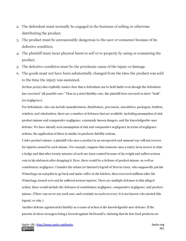 Business Law and the Legal Environment - Page 261